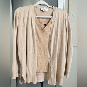 ‼️⚠️Magaschoni Tan Cardigan and top Set⚠️‼️
